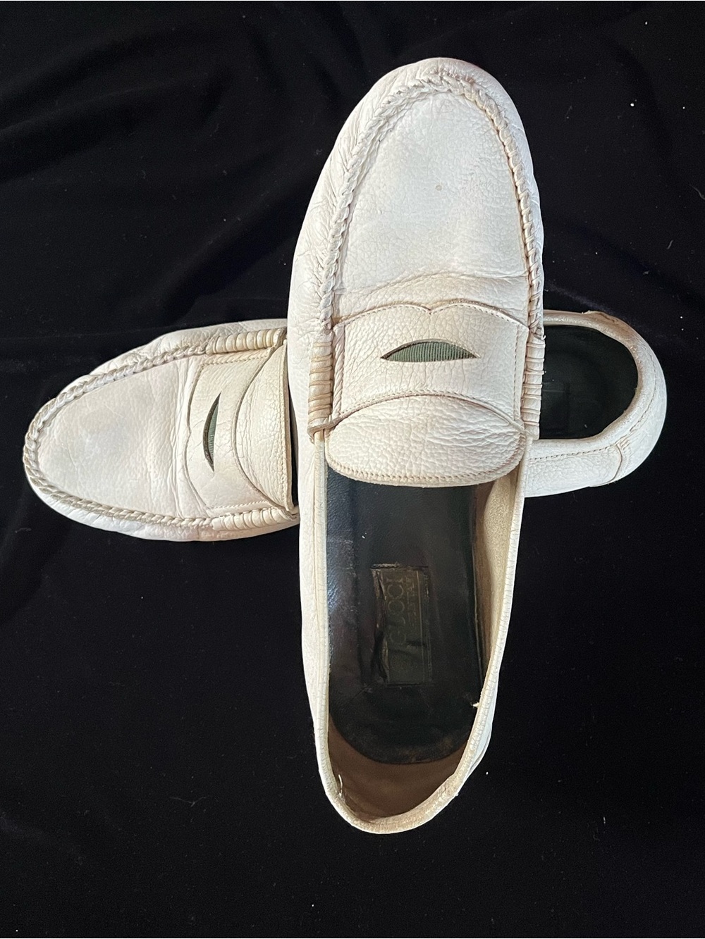 Gucci Vintage Men's White Penny Loafers